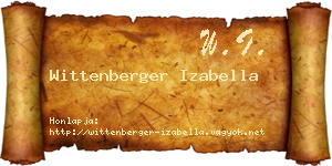 Wittenberger Izabella névjegykártya